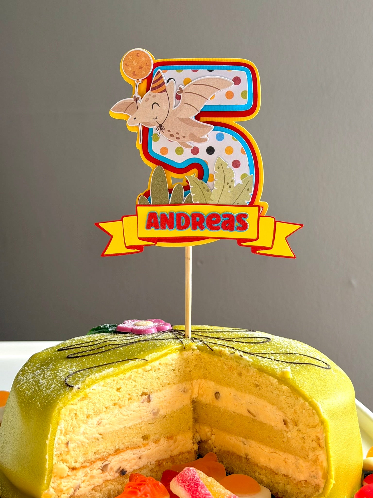 Personalized Birthday Cake Topper-Name & Age