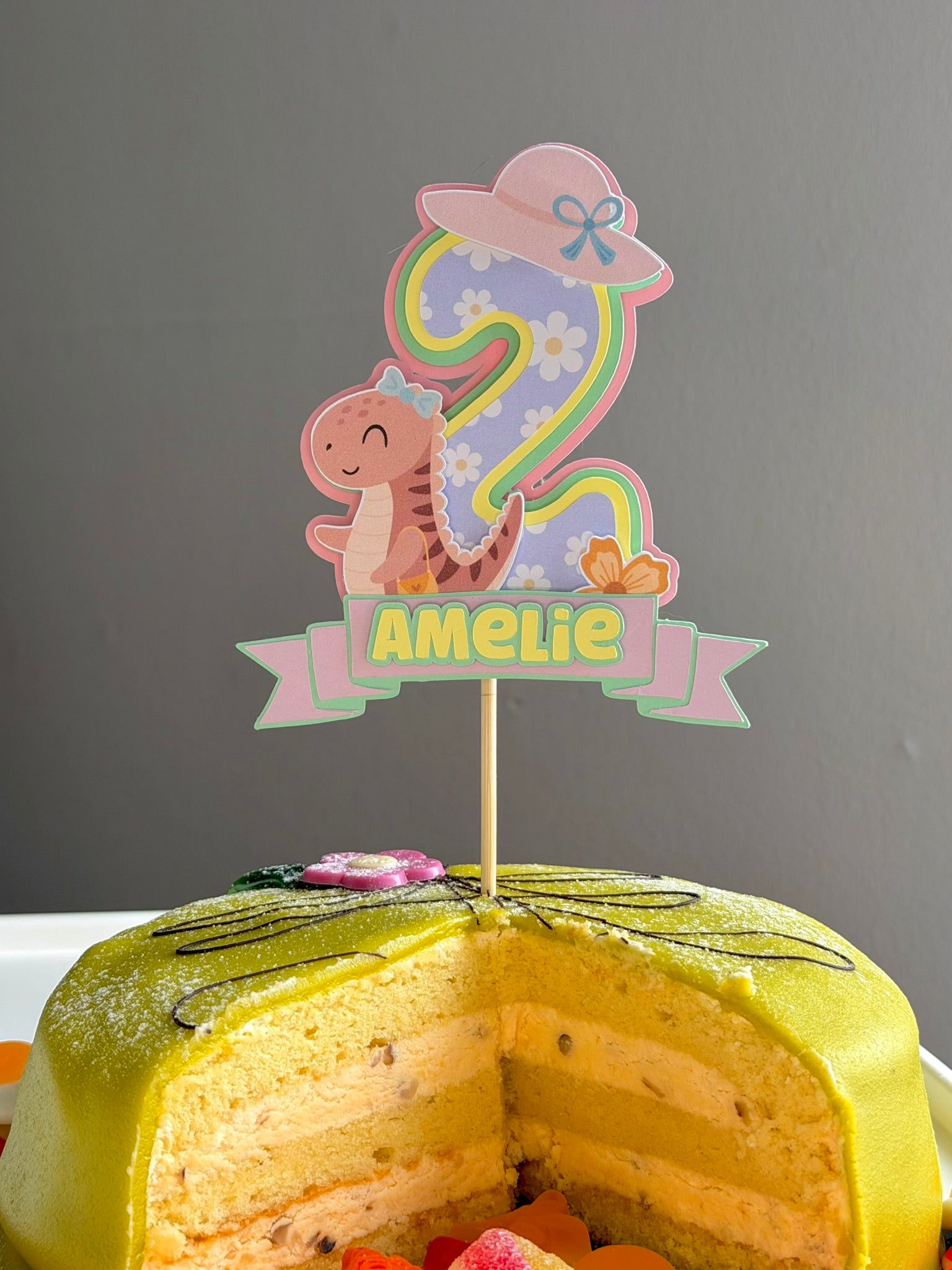 Personalized Birthday Cake Topper-Name & Age