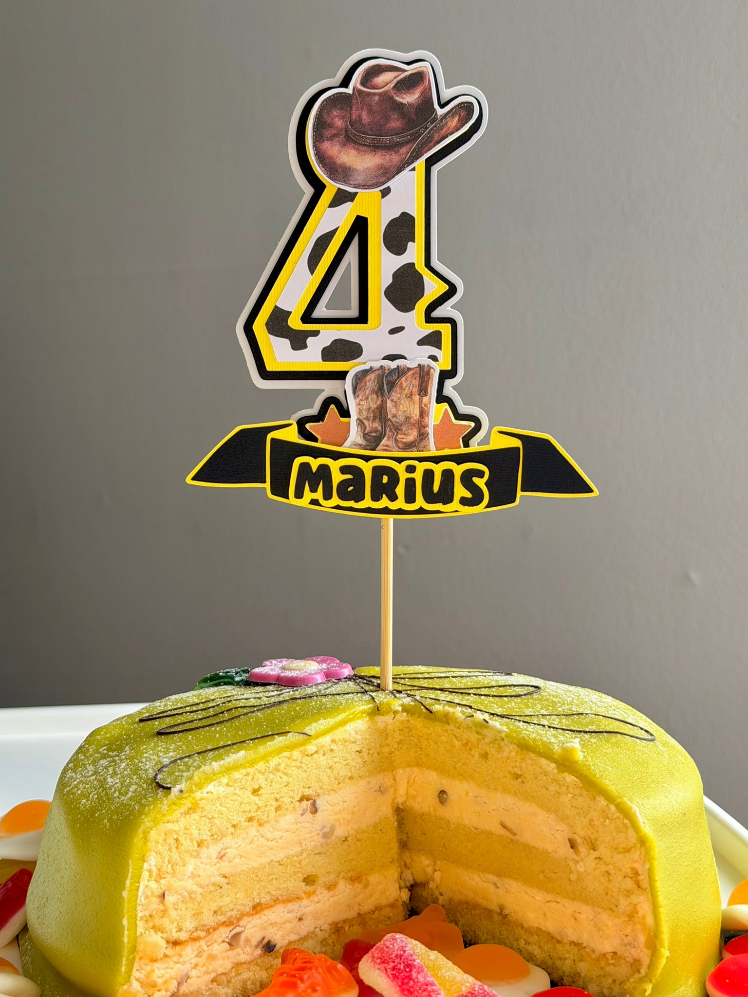 Personalized Birthday Cake Topper-Name & Age