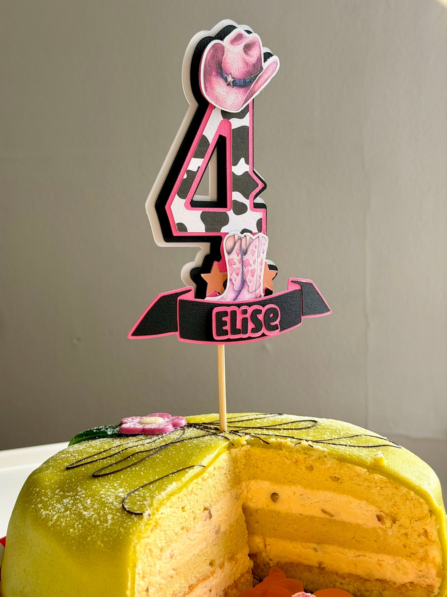 Personalized Birthday Cake Topper-Name & Age