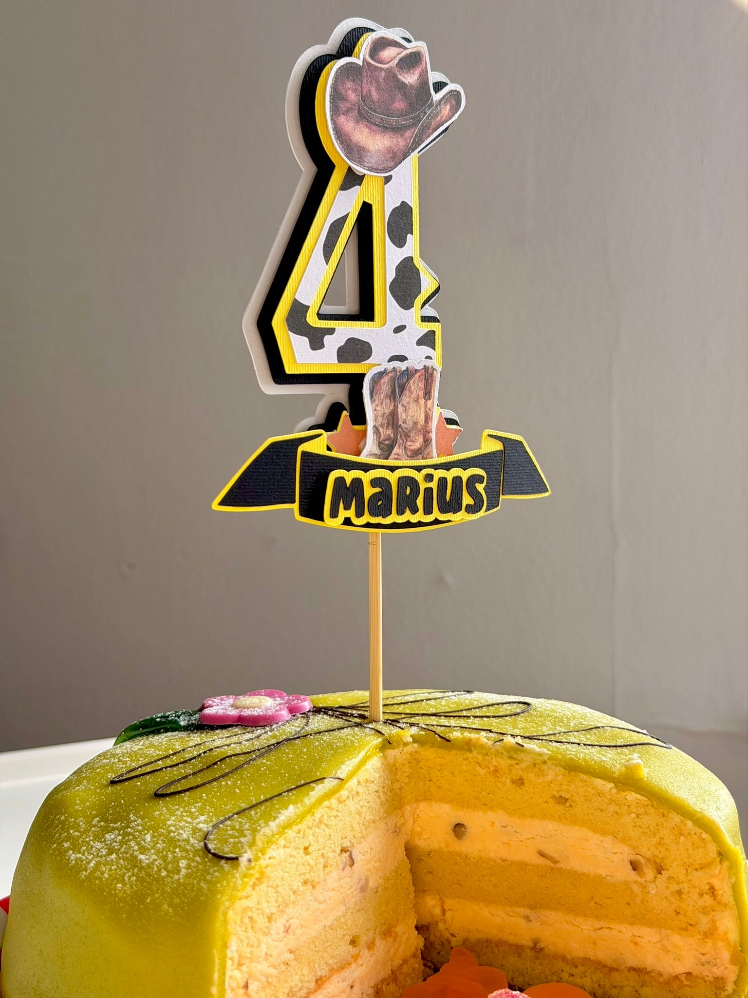 Personalized Birthday Cake Topper-Name & Age
