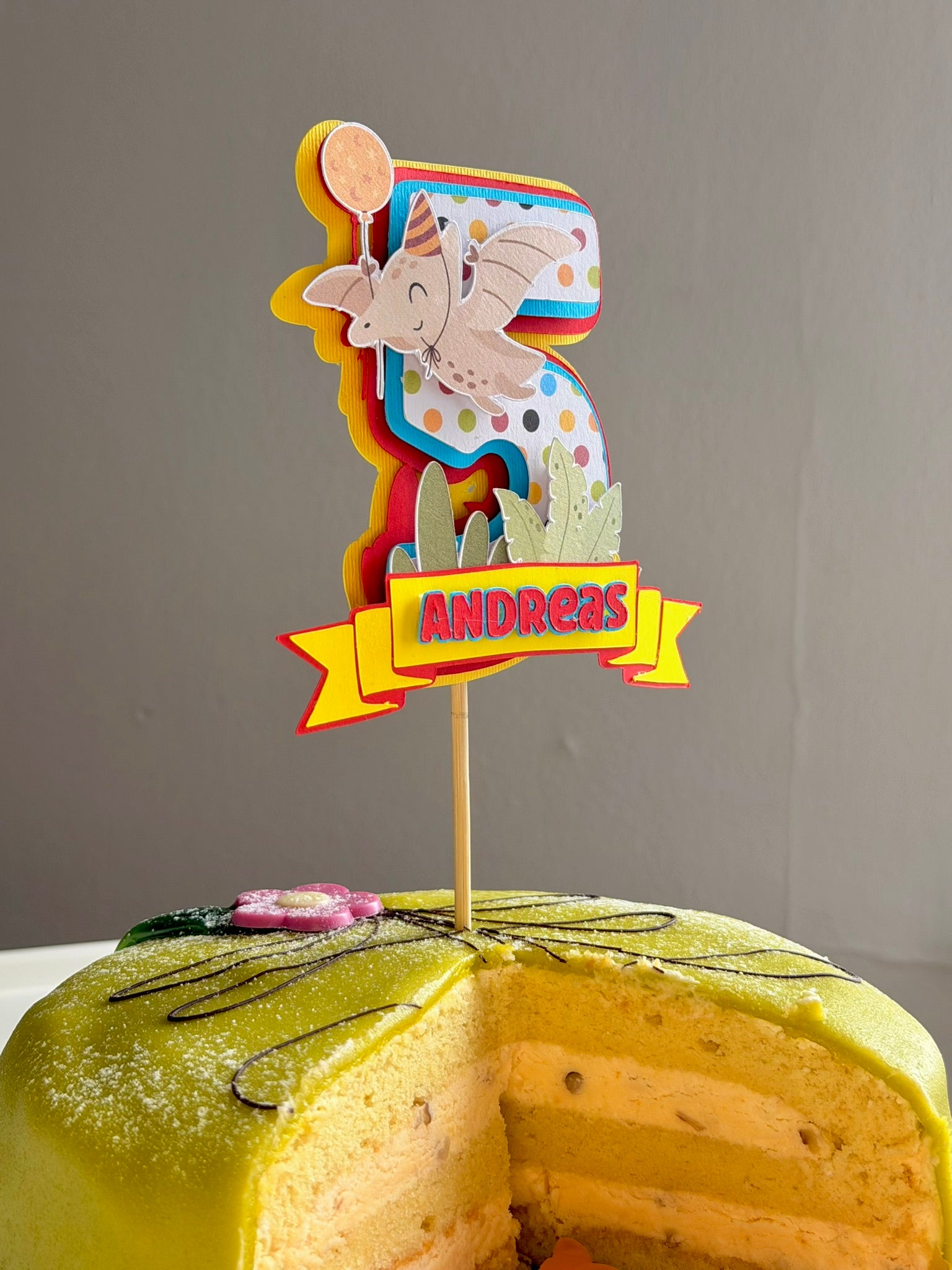 Personalized Birthday Cake Topper-Name & Age