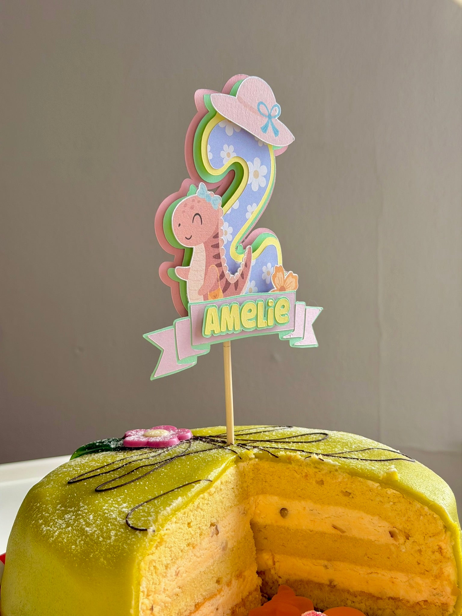 Personalized Birthday Cake Topper-Name & Age