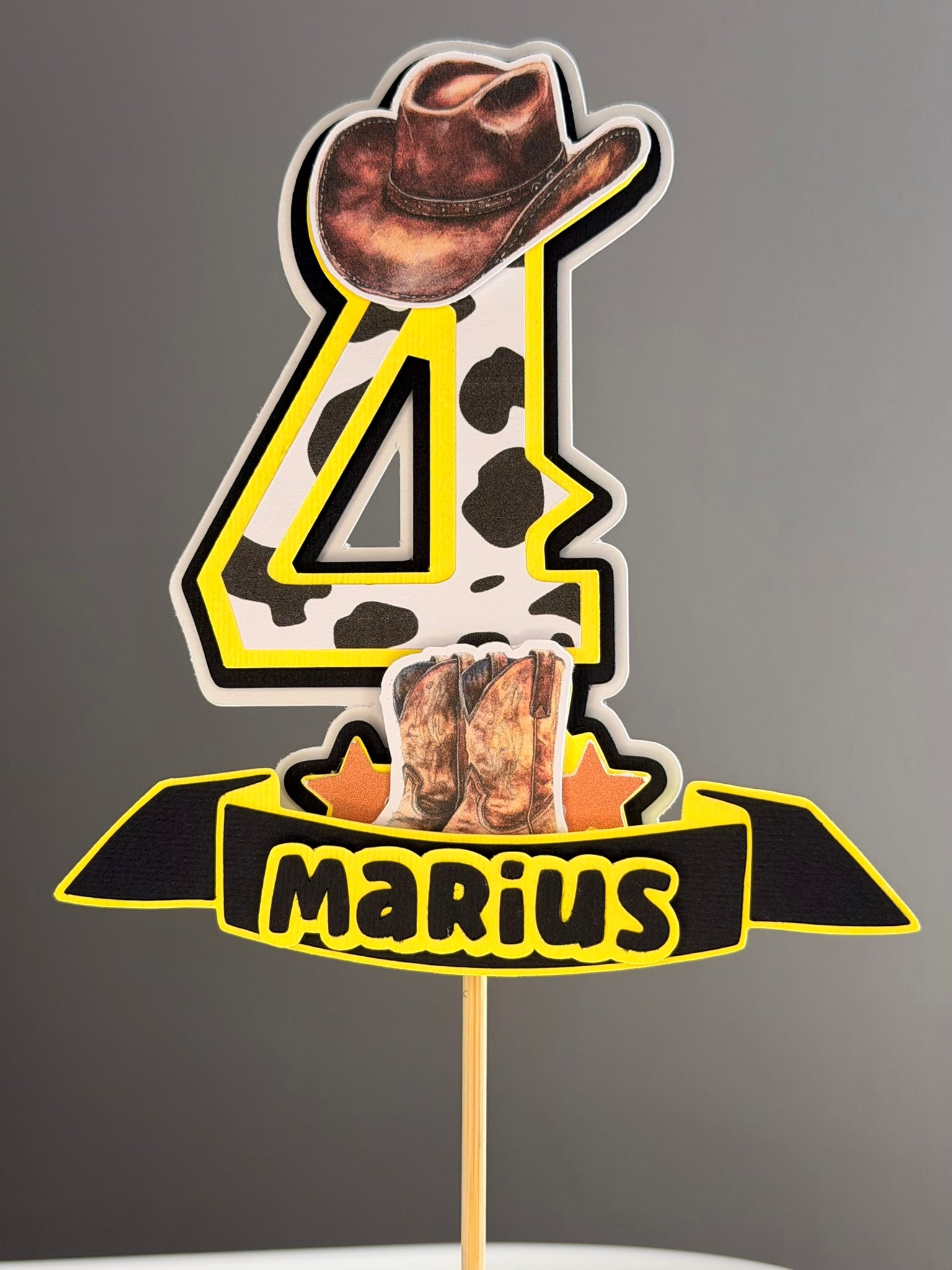 Personalized Birthday Cake Topper-Name & Age