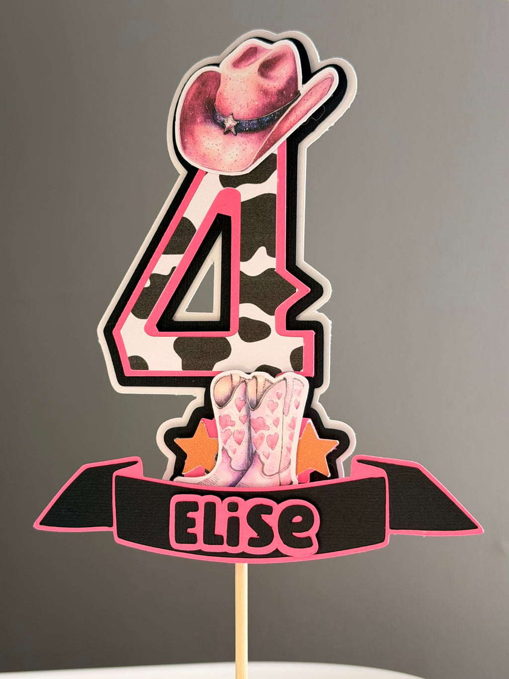 Personalized Birthday Cake Topper-Name & Age
