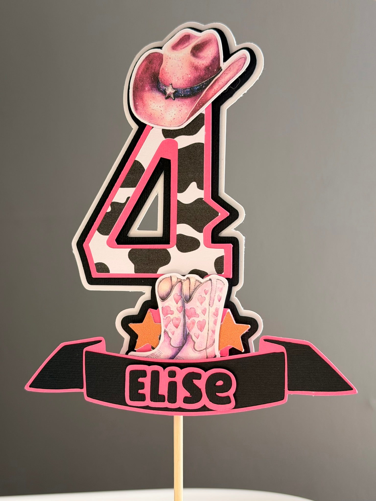Personalized Birthday Cake Topper-Name & Age