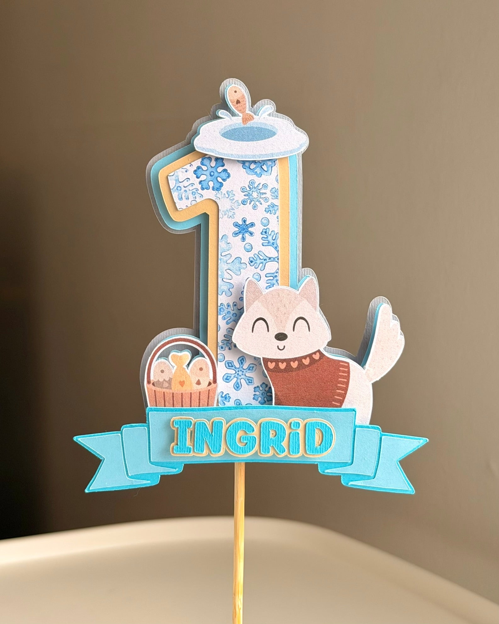 Personalized Birthday Cake Topper-Name & Age