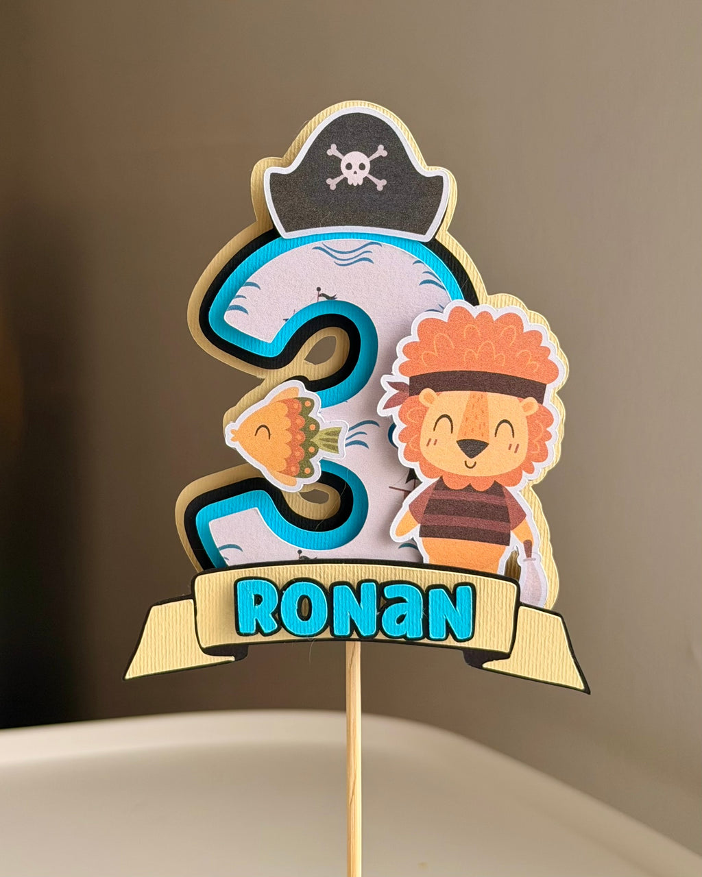 Personalized Birthday Cake Topper-Name & Age