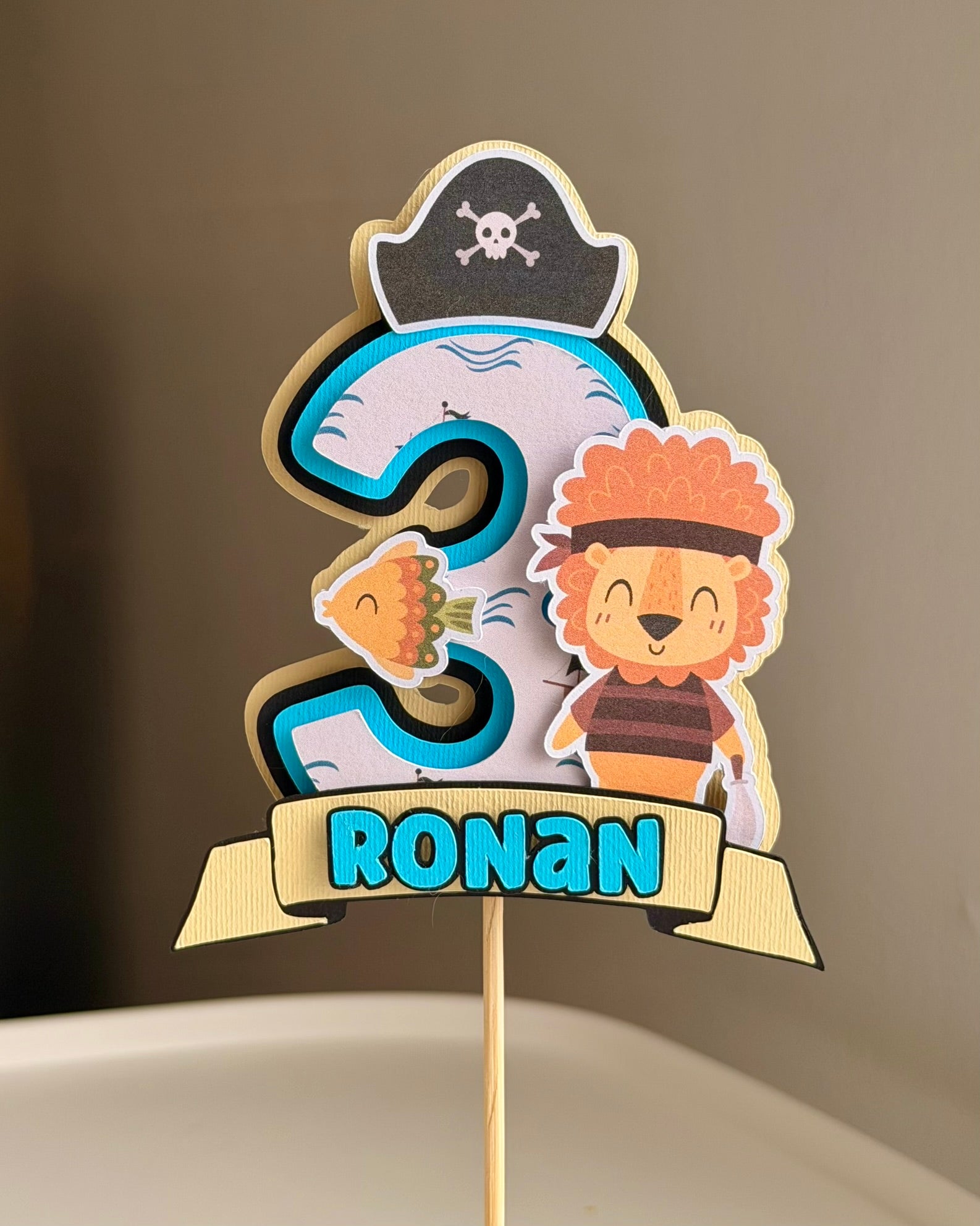 Personalized Birthday Cake Topper-Name & Age
