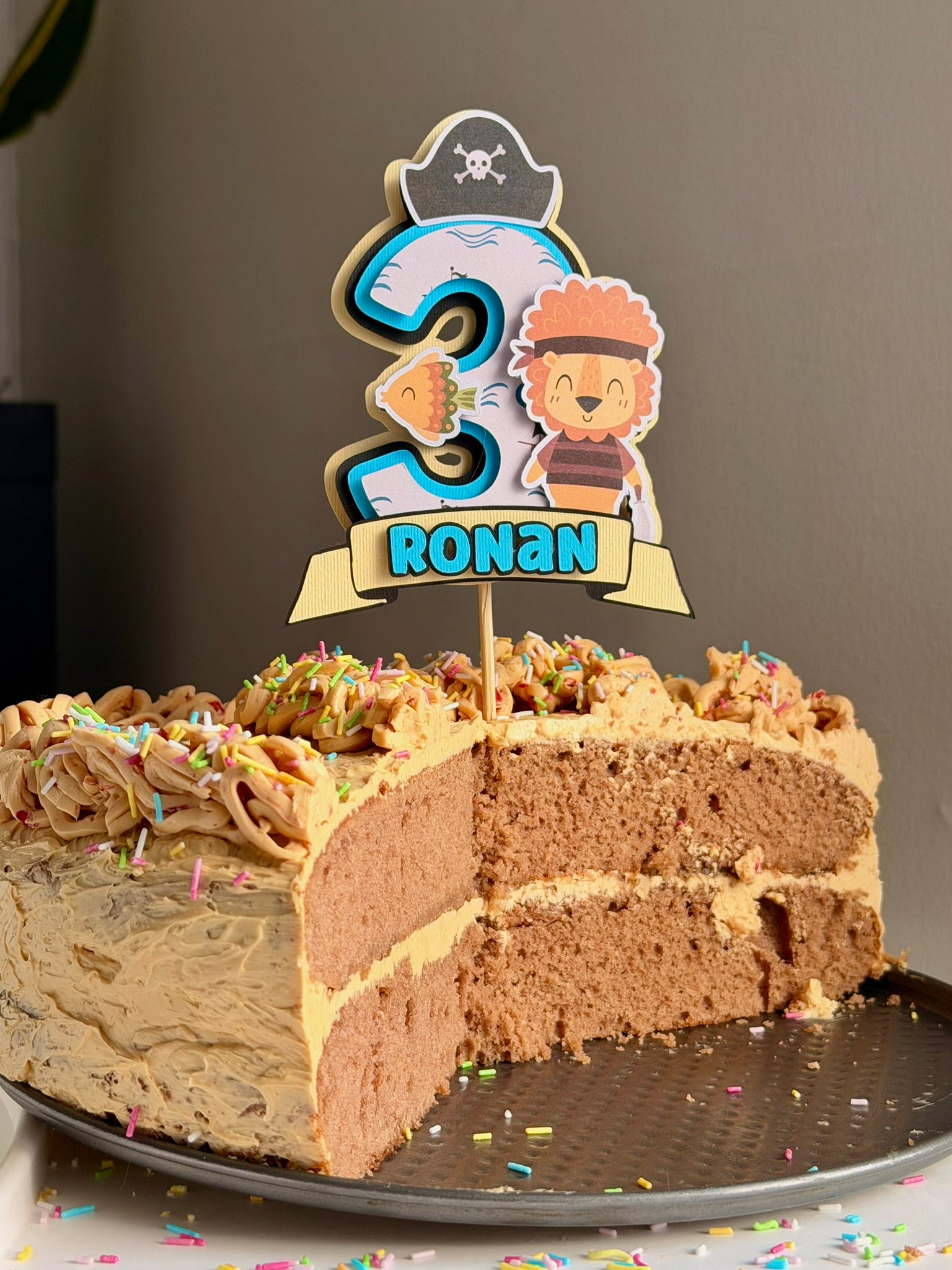 Personalized Birthday Cake Topper-Name & Age