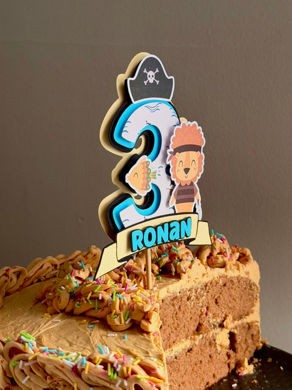 Personalized Birthday Cake Topper-Name & Age