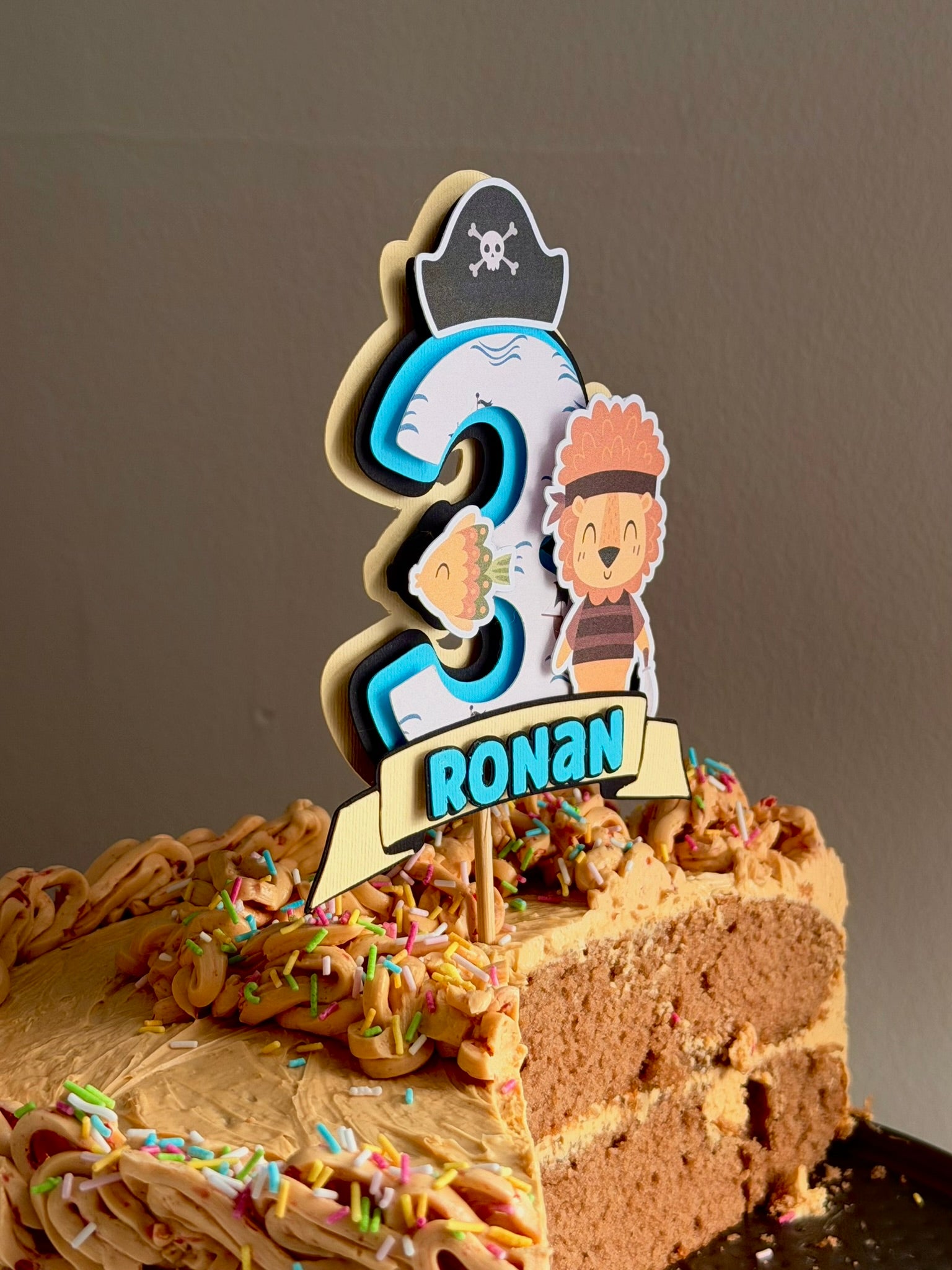 Personalized Birthday Cake Topper-Name & Age
