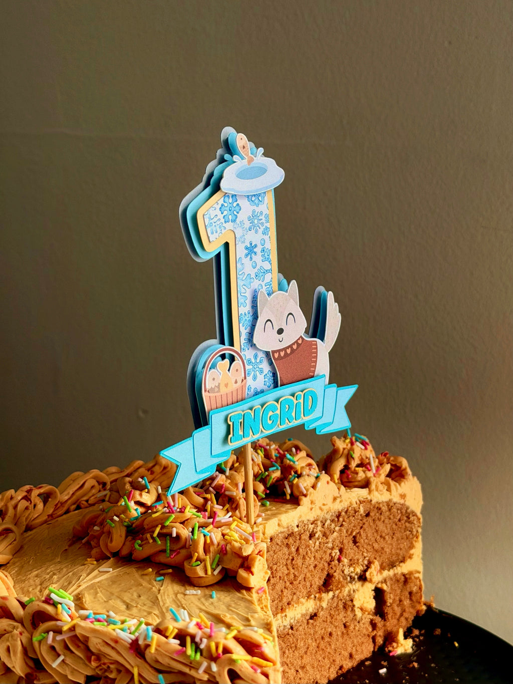 Personalized Birthday Cake Topper-Name & Age
