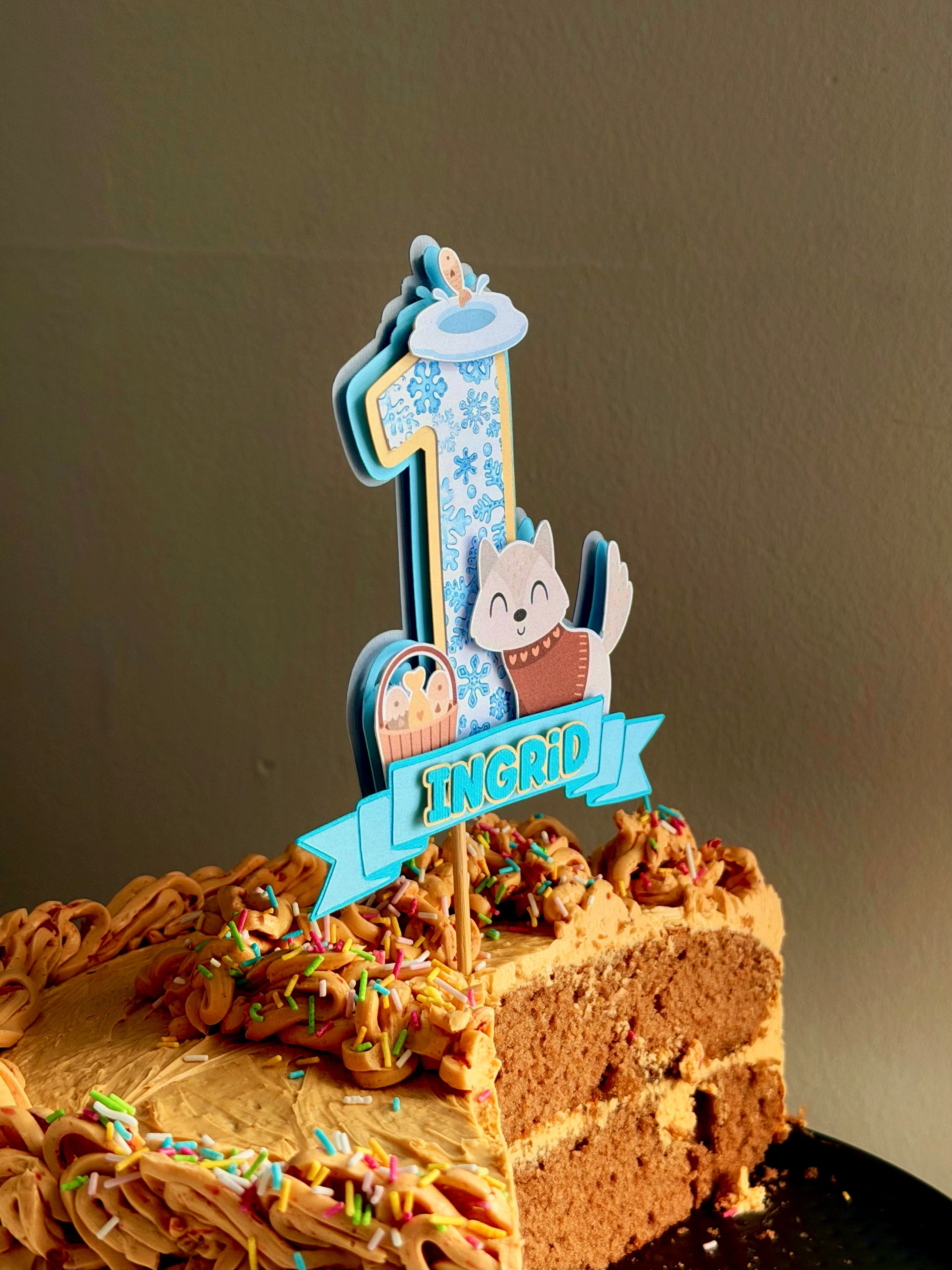 Personalized Birthday Cake Topper-Name & Age